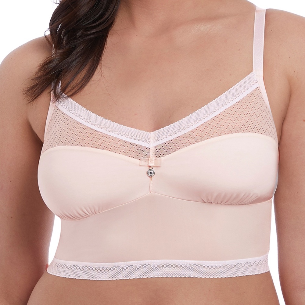 NEW Freya Arya Lace Crop Top Wirefree Bra Bralette 5324 Blossom Pink & Ivory